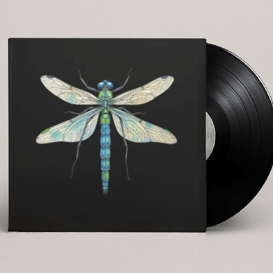 Dragonfly design insect art entomology I love bugs Custom Vinyl Record Sleeves