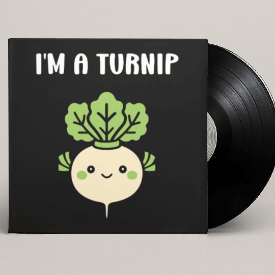 Turnip Character Illustration Custom Vinyl Record Sleeves