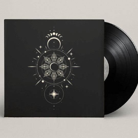 Celestial Mandala Sun and Moon Design Custom Vinyl Record Sleeves