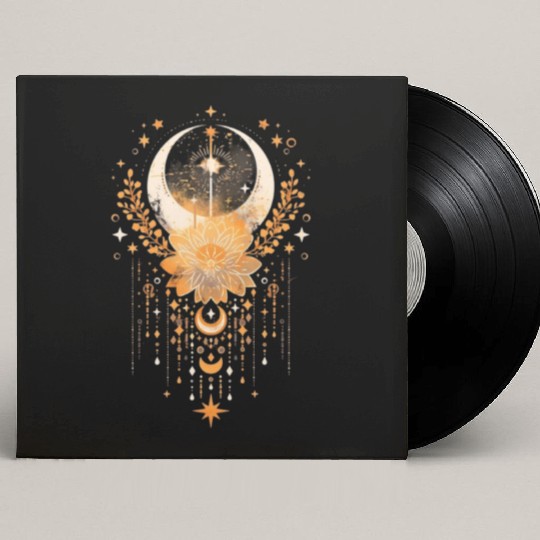 Celestial Lotus Moon Dreamcatcher Custom Vinyl Record Sleeves