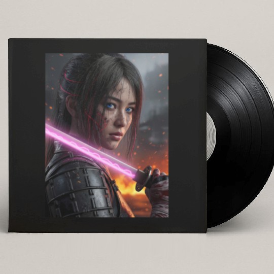 Cyberpunk Samurai Girl Custom Vinyl Record Sleeves