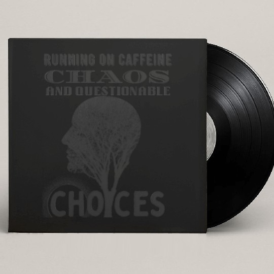 Running on Caffeine, Chaos & Questionable Choices Custom Vinyl Record Sleeves