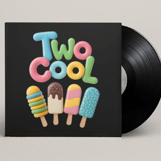 Two Cool – Funny 2nd Birthday Toddler Design  Custom Vinyl Record Sleeves