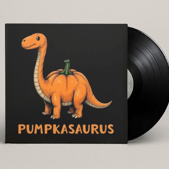 Pumpkasaurus Pumpkin Dinosaur Funny Halloween Custom Vinyl Record Sleeves