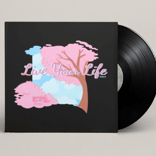 Pink Cherry Blossom Inspirational Design Custom Vinyl Record Sleeves