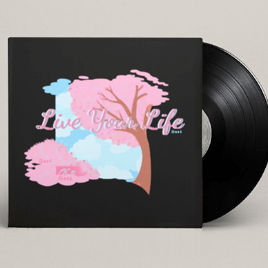 Pink Cherry Blossom Inspirational Design Custom Vinyl Record Sleeves