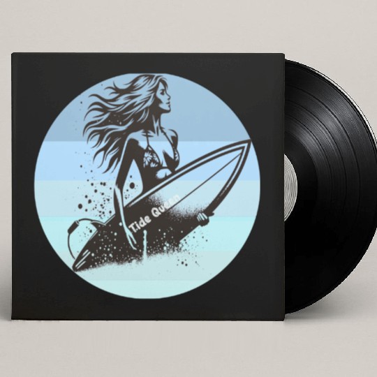 Surfing Queen Motivational Design Custom Vinyl Record Sleeves