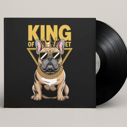 King Of The Street French Bulldog Cool Sunglasses Custom Vinyl Record Sleeves