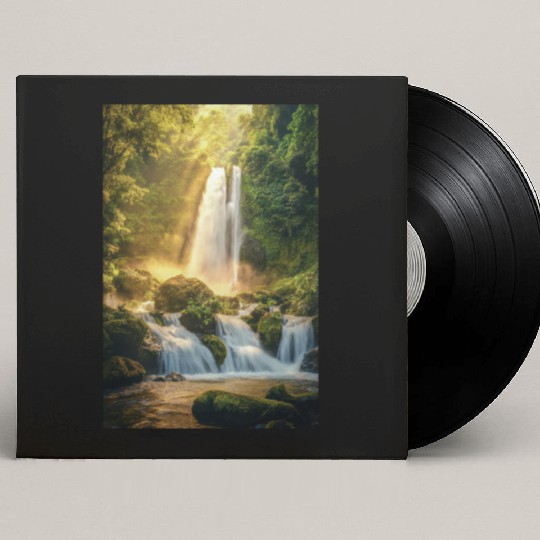 Sunrise Over Hidden Waterfall Custom Vinyl Record Sleeves