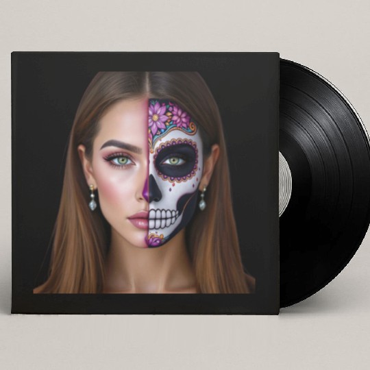 Day of the Dead Sugar Skull Face Art Custom Vinyl Record Sleeves
