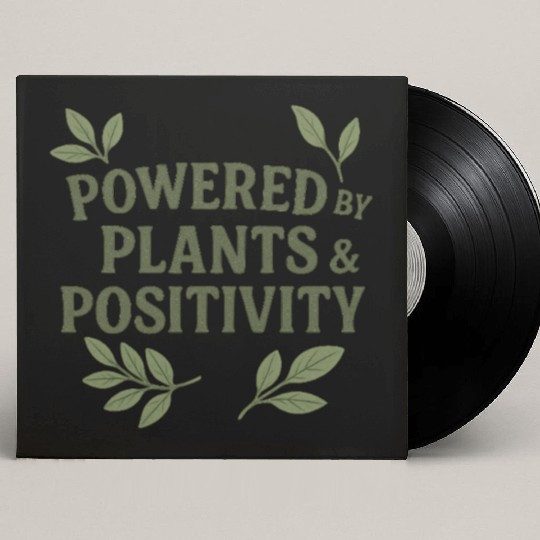 Empowering Plants and Positivity Motif Custom Vinyl Record Sleeves
