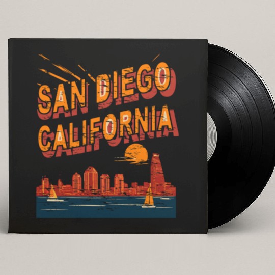 San Diego Skyline, California Custom Vinyl Record Sleeves