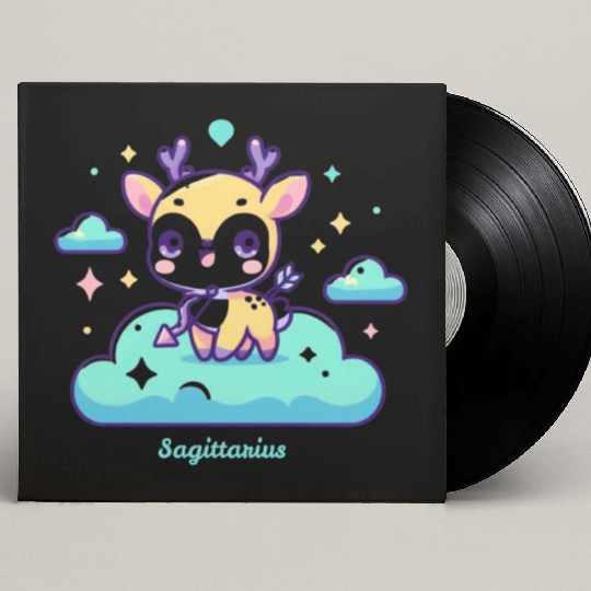 Whimsical Sagittarius Zodiac Deer Custom Vinyl Record Sleeves