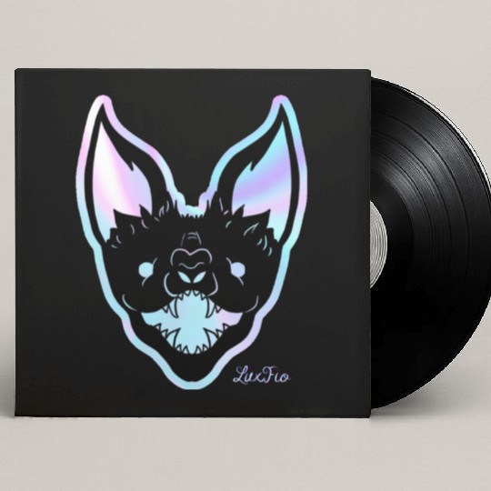 Neon Lit Fierce Bat Design Custom Vinyl Record Sleeves