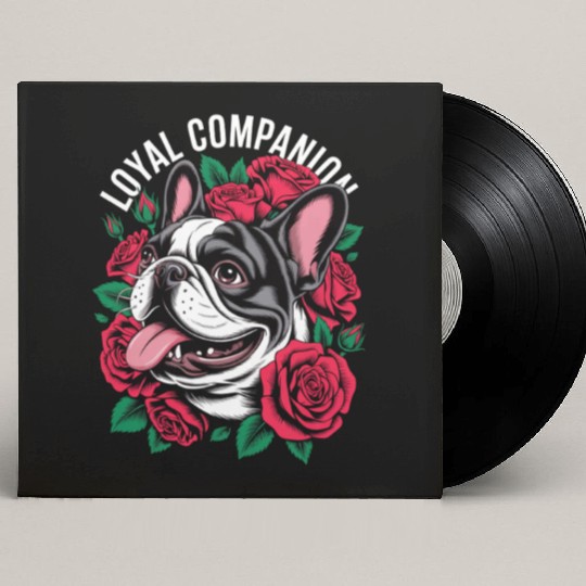French bulldogs & Roses Custom Vinyl Record Sleeves – Loyal Companion.