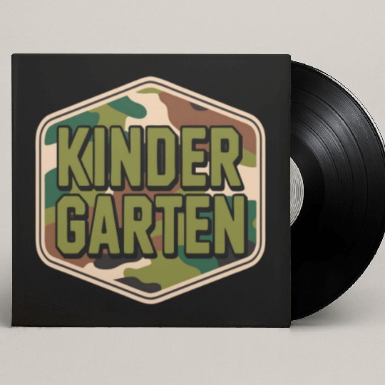 Retro Old Camo Back To School Kindergarten Boys Custom Vinyl Record Sleeves