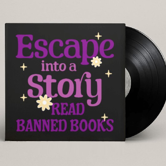 Escape Into a Story Read Banned Books Custom Vinyl Record Sleeves