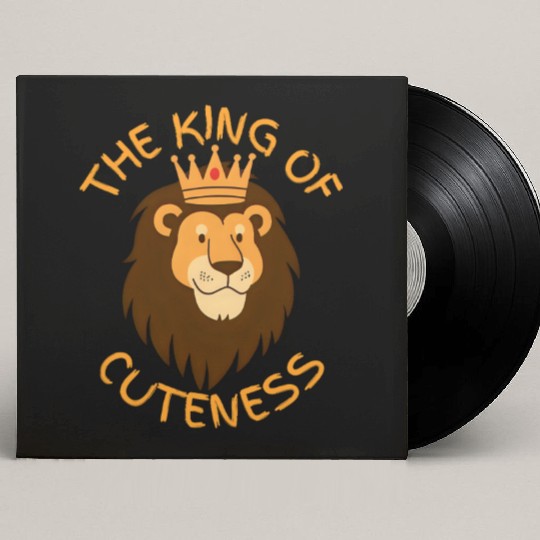 King of Cuteness – Baby & Toddler Lion Crown Custom Vinyl Record Sleeves