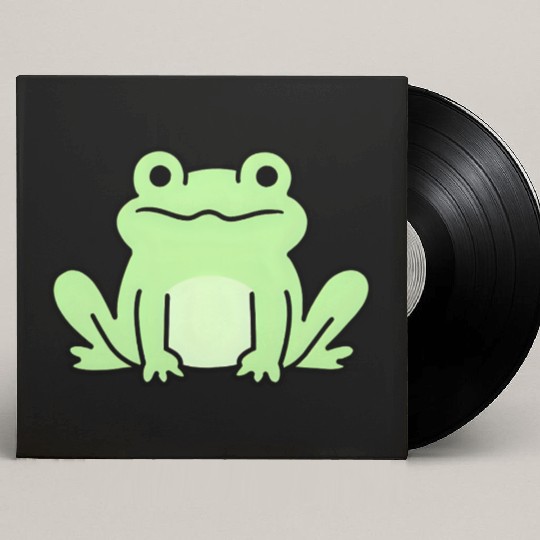 Lime Green Cartoon Frog Design Custom Vinyl Record Sleeves