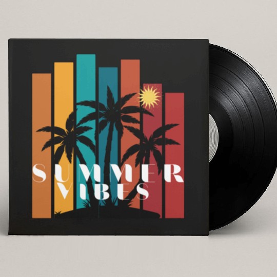 Tropical Sunset Summer Vibes Design Custom Vinyl Record Sleeves