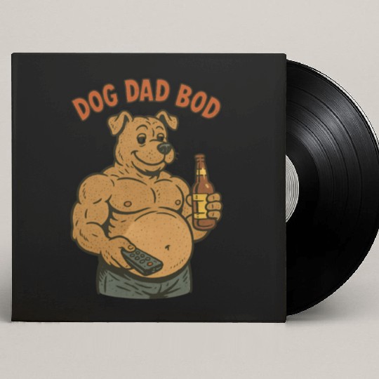 Humorous Muscular Dog Dad Custom Vinyl Record Sleeves
