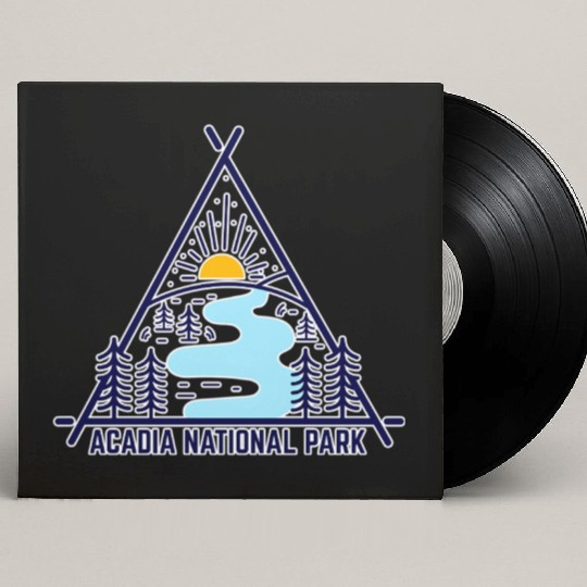 Acadia National Park Camping Scene Custom Vinyl Record Sleeves