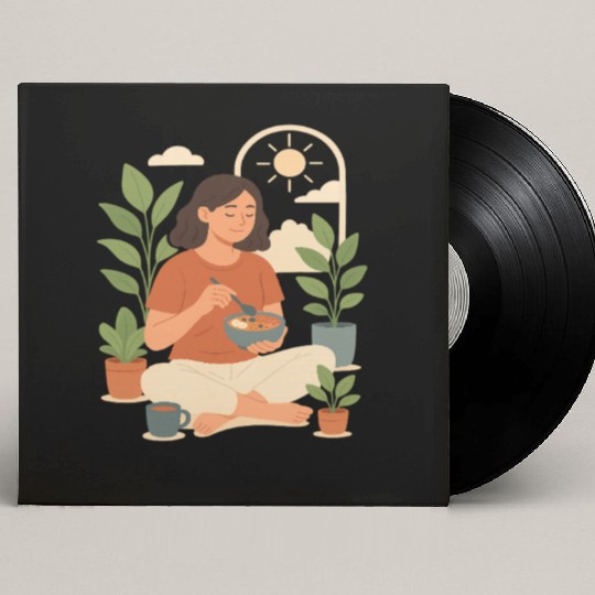 Morning Serenity with Plants and Sunlight Custom Vinyl Record Sleeves