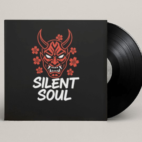 Demon Mask Cherry Blossom Design Custom Vinyl Record Sleeves