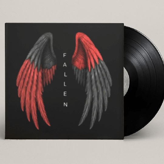 Red and Black Angel Wings Illustration Custom Vinyl Record Sleeves