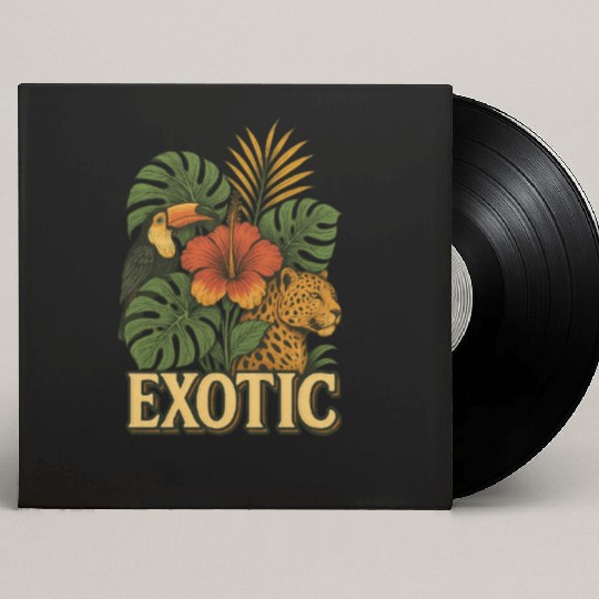 Vibrant Jungle Animal and Floral Print Custom Vinyl Record Sleeves