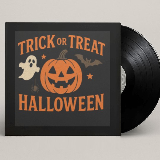 Halloween Trick or Treat Pumpkin Design Custom Vinyl Record Sleeves
