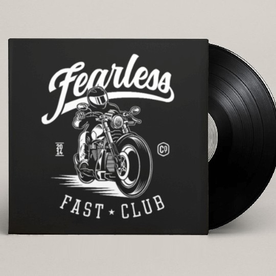 Fearless Motorcycle Club Logo Design Custom Vinyl Record Sleeves
