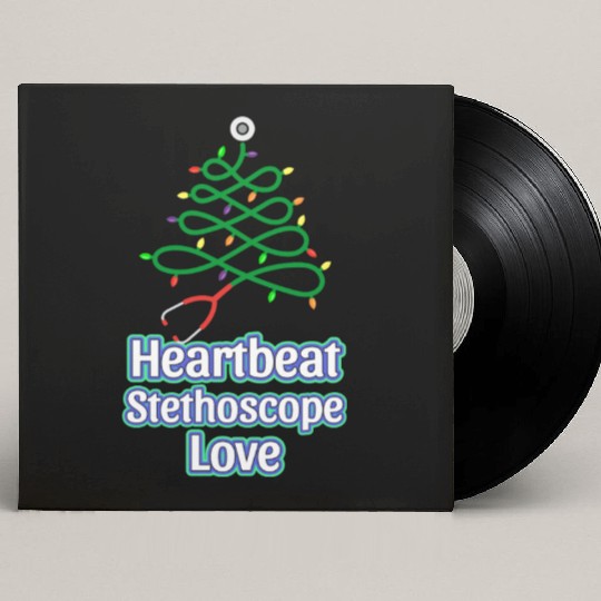 Festive Christmas Tree Heartbeat Design Custom Vinyl Record Sleeves