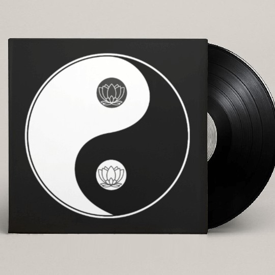 Yin-Yang Tao Lotus Symbol Design Custom Vinyl Record Sleeves