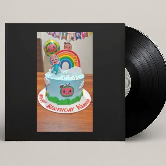 Colorful Toddler Birthday Rainbow Cake Custom Vinyl Record Sleeves