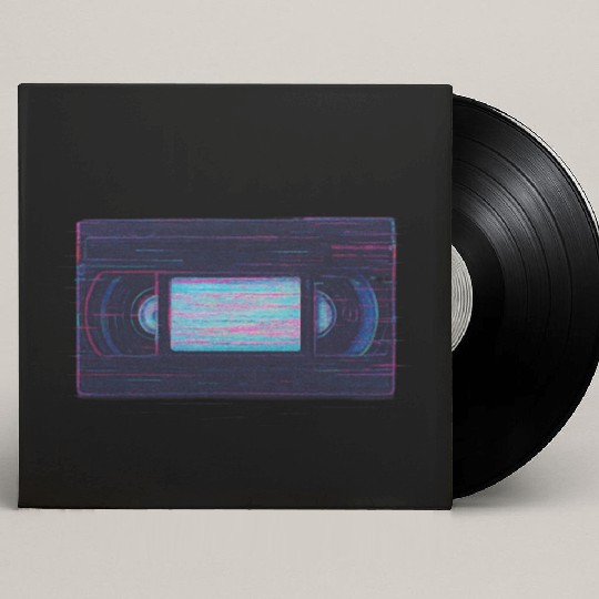 Retro VHS Tape Neon Glow Design Custom Vinyl Record Sleeves