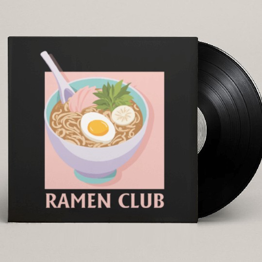 Traditional Japanese Ramen Bowl – Cozy Food Art Custom Vinyl Record Sleeves