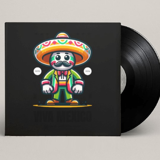 Vibrant Mexican Fiesta Character Design Custom Vinyl Record Sleeves