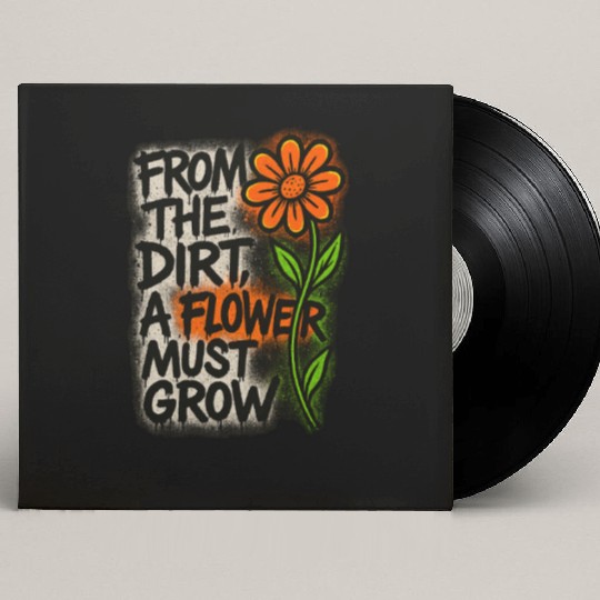 Dirt to Blossom Inspirational Quote Design Custom Vinyl Record Sleeves