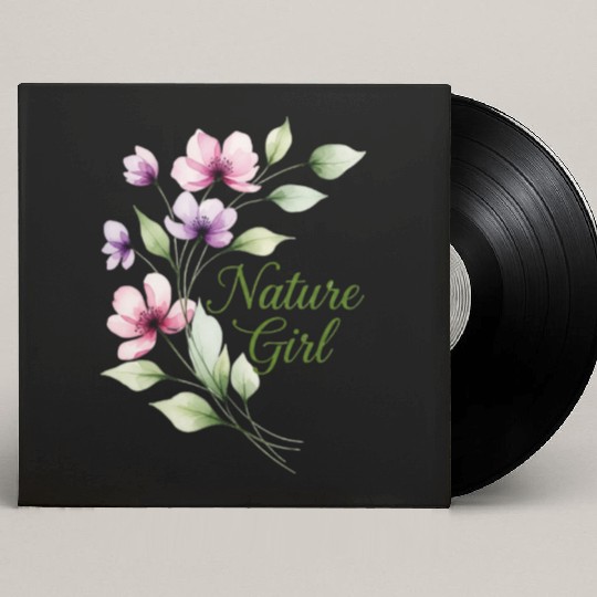 Floral Blossom Nature Girl Design Custom Vinyl Record Sleeves