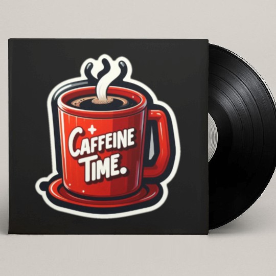 Caffeine Time Bold Graphic Custom Vinyl Record Sleeves