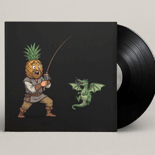 Tropical Fishing Adventure Illustration Custom Vinyl Record Sleeves