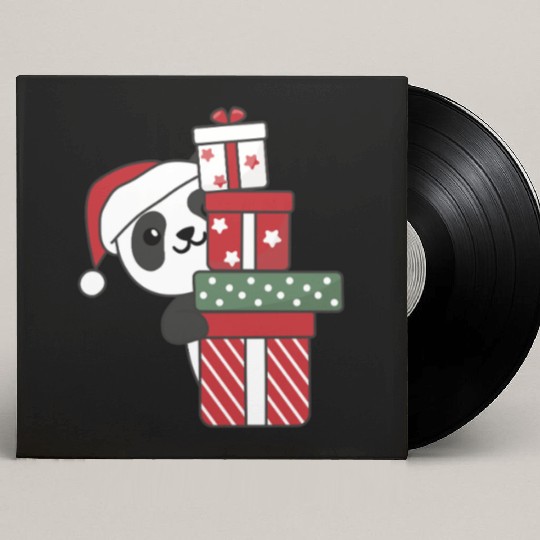 Panda Christmas Gift Winter Animals Pandas Custom Vinyl Record Sleeves