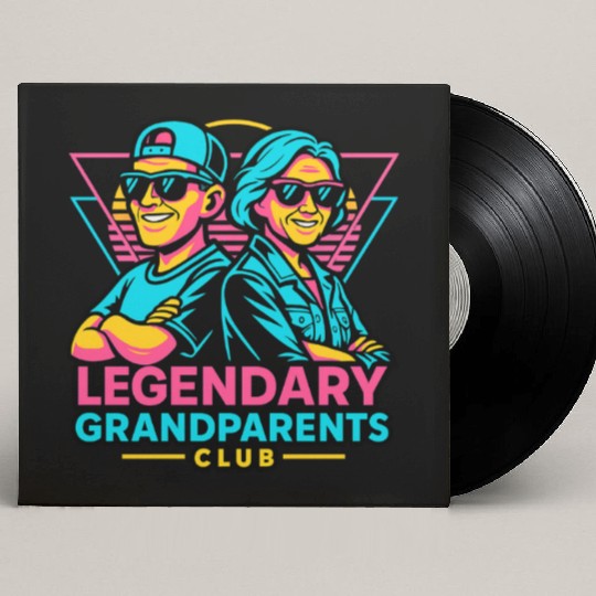 Legendary Grandparents Retro Neon Custom Vinyl Record Sleeves
