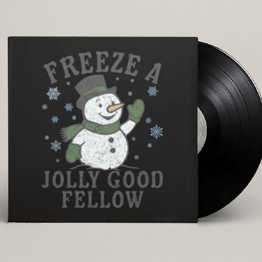 Frosty Snowman Jolly Greeting Design Custom Vinyl Record Sleeves