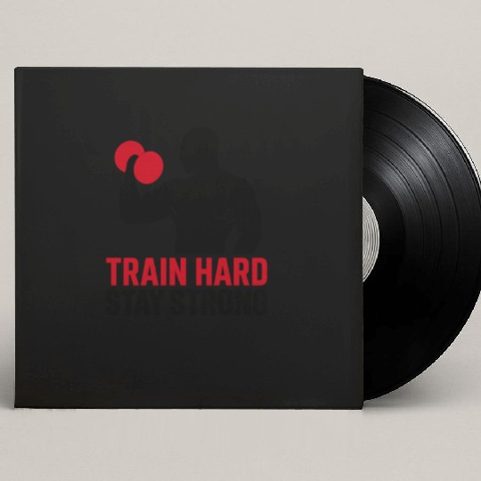 Train Hard Strength Motivation Design Custom Vinyl Record Sleeves