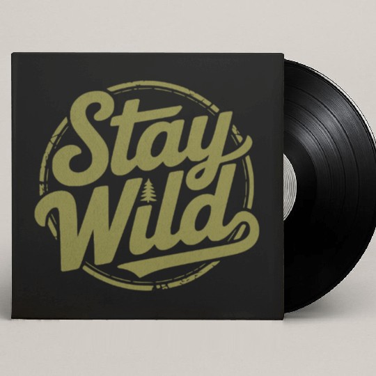 Stay Wild Adventure Typography Design Custom Vinyl Record Sleeves