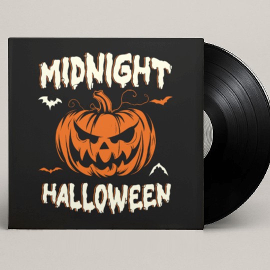 Midnight Halloween Pumpkin Scary Jack-O-Lantern Custom Vinyl Record Sleeves