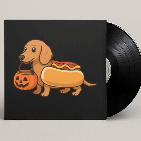 Hot Dog Dachshund Halloween Custom Vinyl Record Sleeves