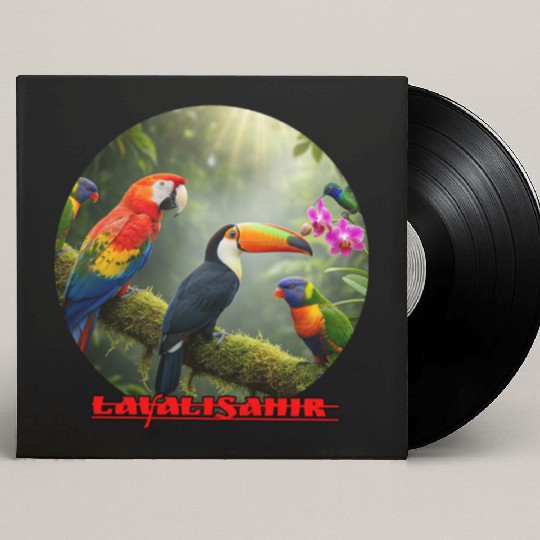Vibrant Tropical Bird Collection Design Custom Vinyl Record Sleeves